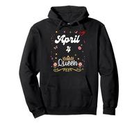 4 Avril Queen Born on April 4th Birthday Girl Women Sweat à Capuche