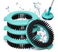 4 Balai Brosse Sol de Réserve Adapté for Lei-fh-eit Serpillière Serpillere Balai à Poils Durs Lave Sol Ronde Rotation à 360° de Surfaces Dures Telles Que Parquets Carrelages Vitres etc Bleu Ø 15.8 cm