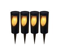 Lumisky Lot de 4 balises solaires à piquer 4X GRILLY LED blanc chaud H34cm