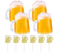 4 Ballons À Bière, 6 Inserts De Gâteau À La Bière, Ballons Géants pour Chope De Bière, Ballons De Décoration d'anniversaire, Ballons De Fond Photo, Adaptés Aux Anniversaires, Soirées À Thème