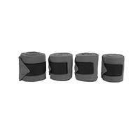 4 bandages de jambe pour cheval en polaire auto-adhésive, soutien de compression pour l’entraînement et l’exercice, bandages de jambe en flanelle douce avec fermeture à crochets et (Grise)