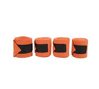 4 bandages en polaire auto-adhésifs pour jambes de cheval, soutien de compression pour l’entraînement et l’exercice, bandages pour jambes en flanelle douce et respirante avec ferme (Orange)