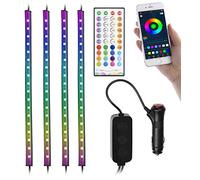 Lescars Bandes LED G – 4 bandes RVB connectées pour habitacle de voiture