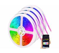4 bandes LED RVB IC connectées et intelligentes 5 m avec commandes vocales Luminea Home Control