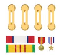 4 barres de montage pour ruban militaire en laiton simple avec fermoirs papillon pour l'affichage d'uniforme du jour de l'Indépendance, vétérans, service actif (1 ruban)