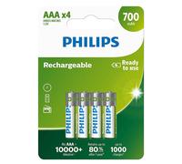 Pack de 4 piles rechargeable Philips AAA LR03 700 mAh