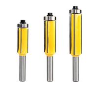 4 bit de routeur de flûte Set 3pcs | Bits de coupe en bois de carbure pour les profils lisses / coins ronds / rainure | 8 - 16 mm de diamètre de coupe, tige de 1/4 "