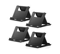 (4 black)Mobile phone holder, 4-pack mobile phone holder, universal foldable tablet holder, multi-angle pocket desktop support, black bare metal 4 pcs