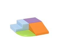 HOMCOM 4 Blocs de Construction XL - modules de motricité - Jouets éducatifs - Parcours motricité Enfant Mousse EPE polyuréthane, Vert, Orange Clair, Violet Clair, Bleu Clair