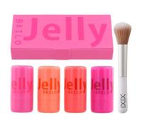 4 Blush Sticks Avec Pinceau - Longue Tenue Waterproof Non Gras Blushs Essence, Hydratants et Estompables pour Joues, Yeux, Lèvres, Contour du Visage, Convient à Tous Types de Peau