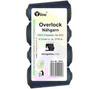 4 Bobine di filo da cucito overlock, in blu reale, 2743 m, NE 40/2, 100% polyester, anche per macchina da cucire 2945