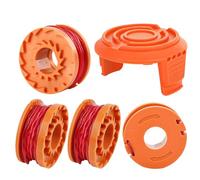 4 Bobine Fil et 1 Couvercle pour Worx Coupe-Bordures WA0004.1/WA0010, Bobine de Fil de Rechange Compatible avec WG150, WG151.5,WG160,WG163