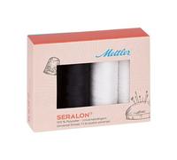 4 bobines de Fil polyester 200m Mettler Seralon Noir et Blanc