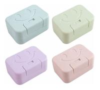 4 boîtes à savon étanches voyage - Porte-savon plastique avec couvercle - Pour salle de bain, camping, extérieur (4 couleurs) YYV