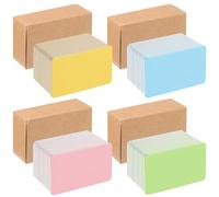 4 Boîtes Cartes de Note en Papier Kraft Coloré, Lot | Recto Verso Inscriptible, Coins Arrondis, Boîte de Rangement Portable, pour Mémos, Bureau, Étudiants et Loisirs Créatifs
