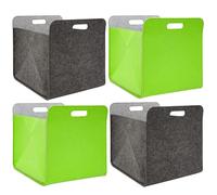 4 Boîtes de Rangement Feutre 33x33x38 cm Kallax Panier Étagère Ikea Gris Vert