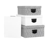 4 boîtes de rangement noir et blanc - 5 five simply smart
