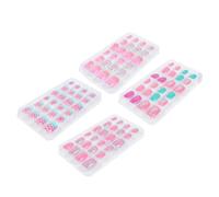 4 Boîtes Faux Ongles Press-on pour Garçon et Filles, Courts | Plastique, Couverture Totale et Pose Facile, pour Filles, Lot de Quatre Boîtes Style Aléatoire