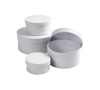 4 boîtes rondes en carton blanc 4 x 8 cm à 7 x 14 cm