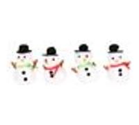 4 bonhommes de neige pompons - 7 x 3 cm NA G