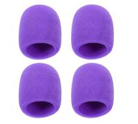 4 Bonnettes Anti-Vent pour Microphone en Écume, Mauves | Protection de Scène, Usage Home Ktv, Écume Lavable, , pour Micro, Mini-Couvercles de Rechange