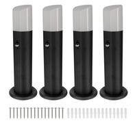4 bornes éclairage extérieur avec détecteur de mouvement - Ht 45cm - Aluminium - étanche IP54 - pour ampoule E27 - Potelets