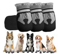 4 Bottes de Chien,Bottes pour Chien,Chaussures pour Chien imperméables avec Bandes réfléchissantes,Chaussures pour Chien Ajustables,Chaussures de Protection des Pattes pour Petit Moyen Grand Chien