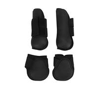 4 bottes de protection en PU pour les membres des chevaux, équipement de protection pour les membres antérieurs et postérieurs, protège-tendon avec doublure en néoprène, conçu pour (1 ensemble noir
