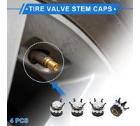 4 Bouchons De Valve De Pneu 7X15.8Mm Couvre-Poussière De Valve De Pneu Pour Voiture Camion Moto Vélo Décoratif Abs Cuivre Noir Blanc