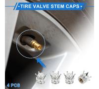 4 Bouchons De Valve De Pneu 7X15.8Mm Couvre-Poussière De Valve De Pneu Pour Voiture Camion Moto Vélo Décoratif Abs Cuivre Argent Blanc