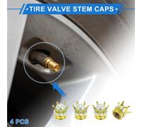4 Bouchons De Valve De Pneu 7X15.8Mm Couvre-Poussière De Valve De Pneu Pour Voiture Camion Moto Vélo Décoratif Abs Cuivre Ton Or Blanc