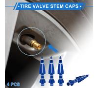 4 Bouchons De Valve De Pneu 7X88Mm Couvre-Poussière De Valve De Pneu Pour Voiture Camion Moto Vélo En Alliage D'Aluminium Bleu
