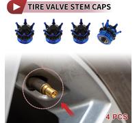 4 Bouchons De Valve De Pneu Décoratifs 15Mm Couvre-Poussière De Valve De Pneu Pour La Plupart Des Voitures Camions Bleu Noir Abs Cuivre