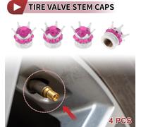 4 Bouchons De Valve De Pneu Décoratifs 15Mm Couvre-Poussière De Valve De Pneu Pour La Plupart Des Voitures Camions Blanc Rose Rouge Abs Cuivre