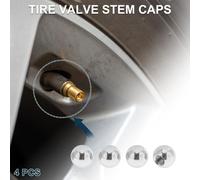 4 Bouchons De Valve De Pneu Élégants 7X17Mm Couvre-Poussière De Valve De Pneu En Forme De Billard En Alliage D'Aluminium Ton Argent