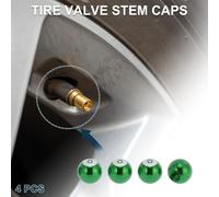 4 Bouchons De Valve De Pneu En Aluminium En Forme De Billard Vert 7X17Mm Élégants Pour Protéger Les Valves De Pneu