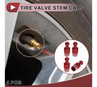 4 Bouchons De Valve De Pneu En Forme De Boule De Bowling, Couvre-Poussière De Valve De Pneu Décoratifs 7X28Mm En Alliage D'Aluminium Rouge