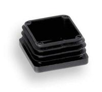 4 bouchons, noirs, pour tubes carrés dimensions extérieures 45x45 mm