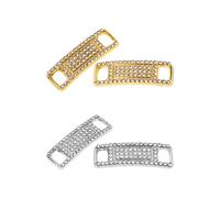 4 Boucles en Métal pour Lacets - Étiquettes avec Diamants Pleins, Décorations pour Baskets et Pendentifs - Accessoires pour Chaussures Décontractées, Adaptées à Tous Types
