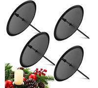 4 Bougeoirs de Couronnes de l'Avent Chandelier de Couronnes en Métal Noir Bougeoir de l'Avent de Noël pour DIY Guirlande Avent Décoration de Table de Noël (7,5 cm/ 2,95 Pouces de Diamètre)