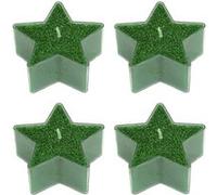 4 bougies chauffe-plat étoile 5.6cm pailleté vert - générique 128451v