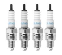 4 Bougies d'Allumage NGK CR7HSA/C7HSA pour Scooter, Mobylette et Moto - Bougies Antiparasites 10 mm Filetage, Performance Optimisée, Ecartement 0,7 mm,Performance Optimisée et Installation Facile