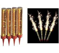 4 bougies d'ambiance " fontaine d'artifice" pour gâteau d'anniversaire, durée 60 secondes, Sans Parfum