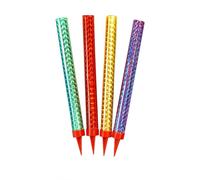 4 Bougies Fontaines à Gâteau d'Anniversaire - Hauteur de 12 cm - Durée de 60 secondes - Convient pour gâteaux et bouteilles de champagne.Catégorie F1