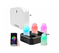 4 bougies LED RVBB connectées rechargeables LEDK-4 avec passerelle réseau