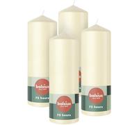 4 bougies piliers ivoire 20x7cm combustion 75h sans parfum cire végétalienne 5% sans huile palme