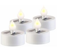 4 bougies plates à LED avec chargeur solaire et capteur de luminosité - Lunartec