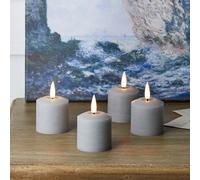 4 Bougies Votives TruGlow® Grises à LED avec Télécommande