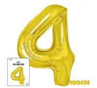4 Boules D'or Pour Fête D'anniversaire 100Cm