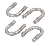 4 boulons en U ronds M6x16mm acier inoxydable 304 avec insert nylon, écrous hexagonaux de blocage et rondelles